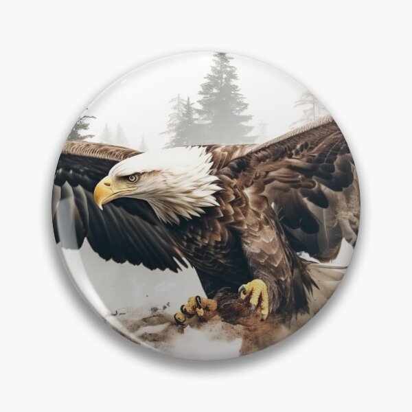 Item preview, Double Exposure, White Background Eagle and Forest illustration designed and sold by Roxane Bay.