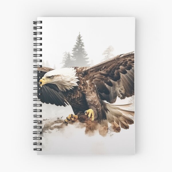 Item preview, Double Exposure, White Background Eagle and Forest illustration designed and sold by Roxane Bay.