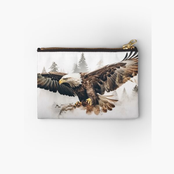 Item preview, Double Exposure, White Background Eagle and Forest illustration designed and sold by Roxane Bay.