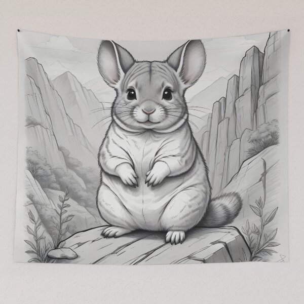 Item preview, Charming Chinchilla Sketch designed and sold by WildlifeInc.