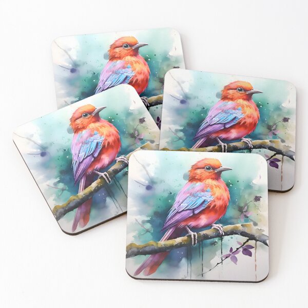 Artikelvorschau, Lebendiger Aquarellvogel entworfen und verkauft von Banna Baber.