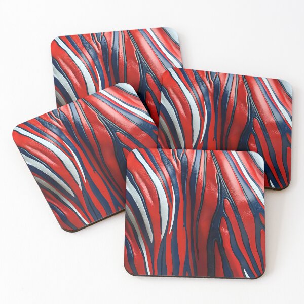 Item preview, Abstract Blue Red White Zebra Skin Pattern designed and sold by TheArtOfPat.