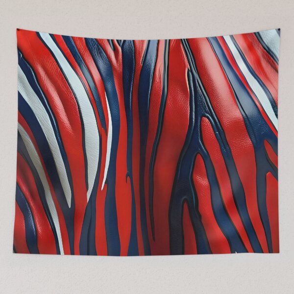 Item preview, Abstract Blue Red White Zebra Skin Pattern designed and sold by TheArtOfPat.