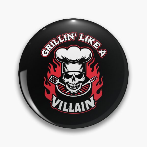 Item preview, Grillin Like A Villain Funny Grilling Pun Summer BBQ Grill Master  designed and sold by Bad Kitty Designz.