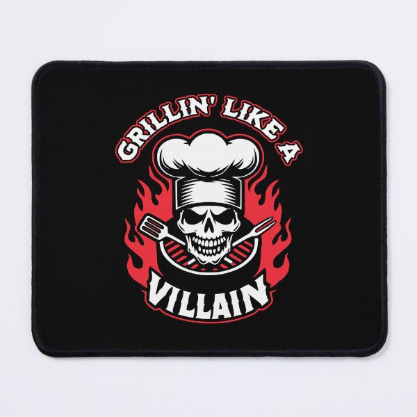 Item preview, Grillin Like A Villain Funny Grilling Pun Summer BBQ Grill Master designed and sold by Bad Kitty Designz.