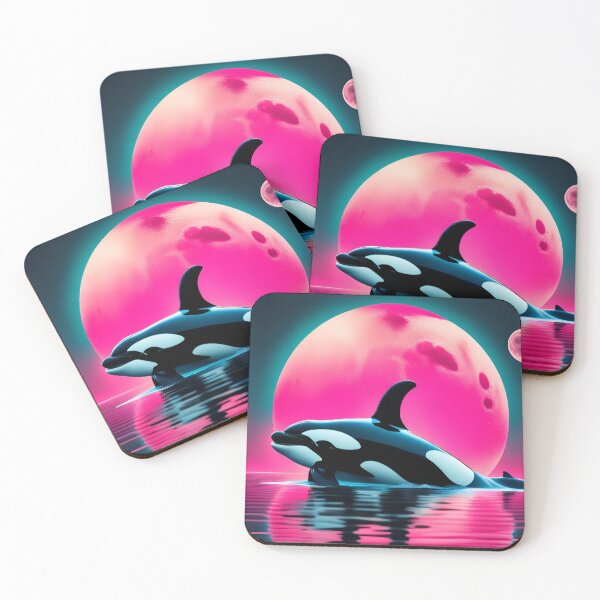 Item preview, Orca Whale Moonscape full moon galaxy designed and sold by miyazdesignart.