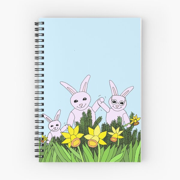 Item preview, 3 Daffodil Bunnies Welcoming the Spring with 5 Daffodils designed and sold by JoyousArt4u.