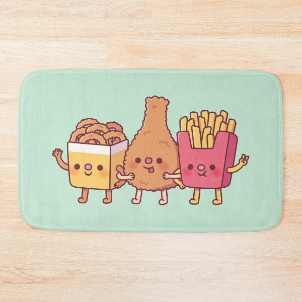 Item preview, Cute Fried Food Trio Onion Rings Fried Chicken And Fries designed and sold by rustydoodle.