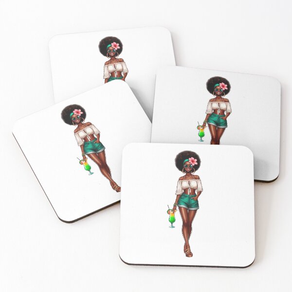 Item preview, Summer Afro Girl, Summer Babe, Vacation Girl,  Beach Woman, Holiday Girl, Tropical, Summer Woman, Beach Woman, Swimsuit Girl, Afro Woman, Black Girl. designed and sold by gabrielakrall.
