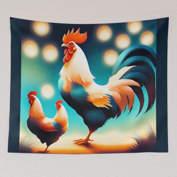 Item preview, a 2-color Gallic rooster with his hens designed and sold by janjacbu.