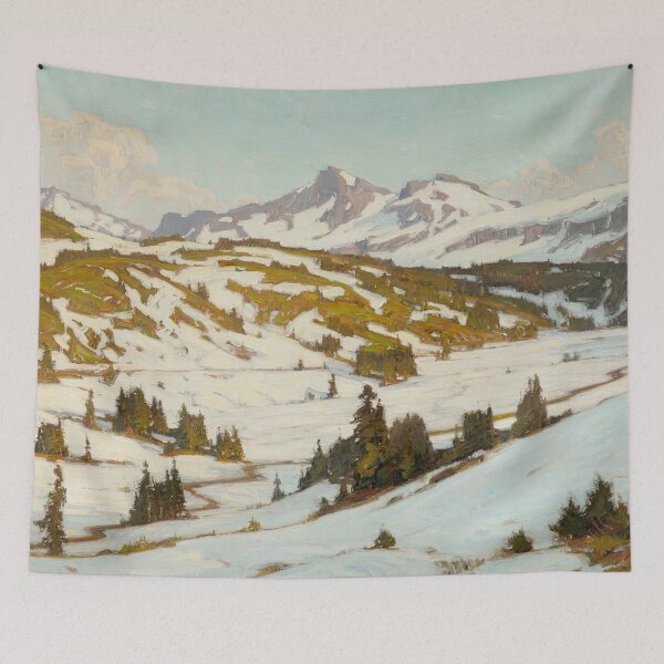 Item preview, Mt.Rainier, Vintage Winter Landscape Art designed and sold by vintagevivian.