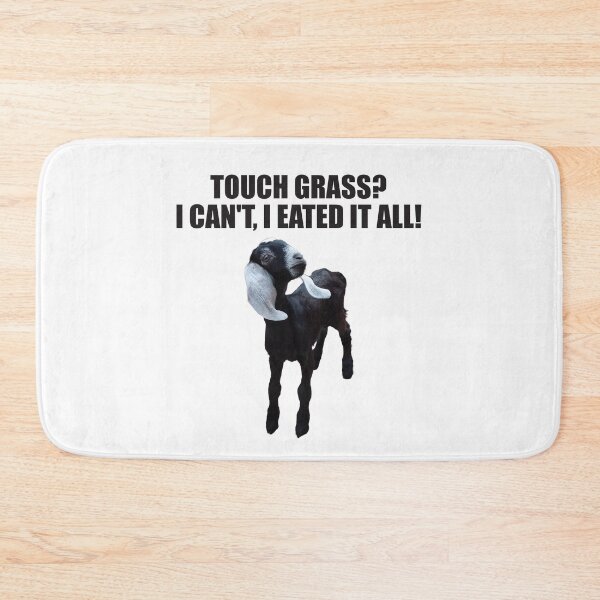 Item preview, Funny Meme Touch Grass With Cute Baby Goat designed and sold by TheRainFamily.