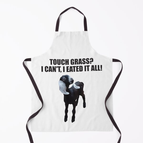 Item preview, Funny Meme Touch Grass With Cute Baby Goat designed and sold by TheRainFamily.
