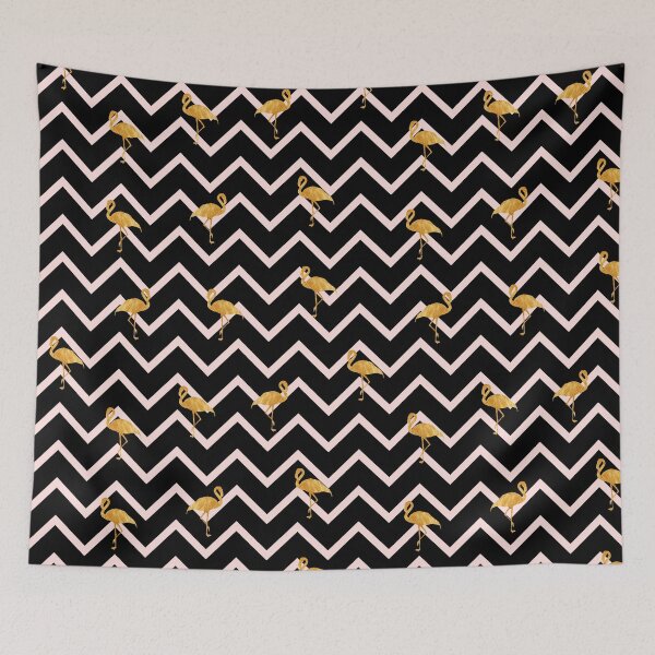 Item preview, Gold Flamingo and Zigzag Pattern designed and sold by mrdom93.