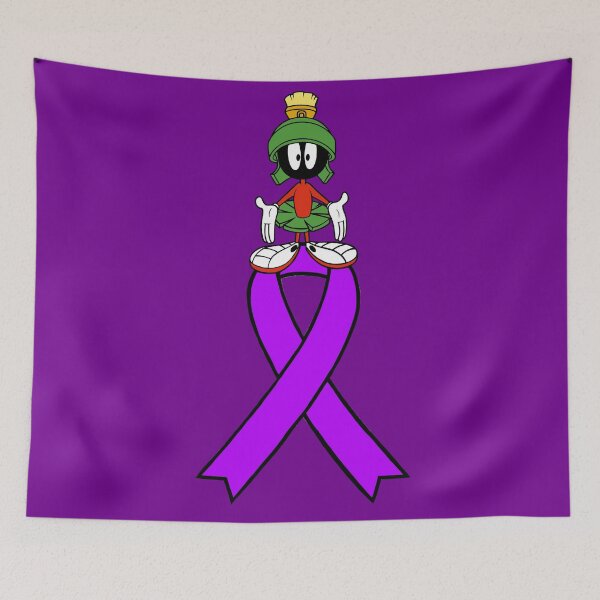 Item preview, Classic Cartoon Alien Standing on an Awareness Ribbon (Purple) designed and sold by CaitlynConnor.