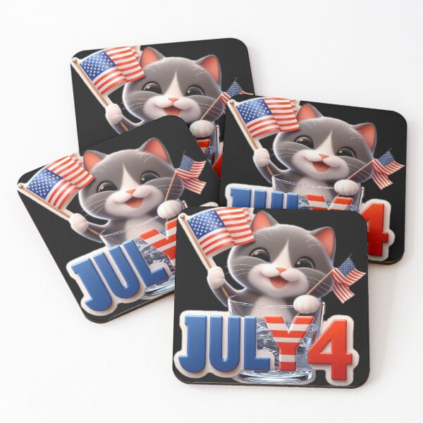 Item preview, Holiday Cat Stickers #6 Independence Day Designs designed and sold by Kinyah88.