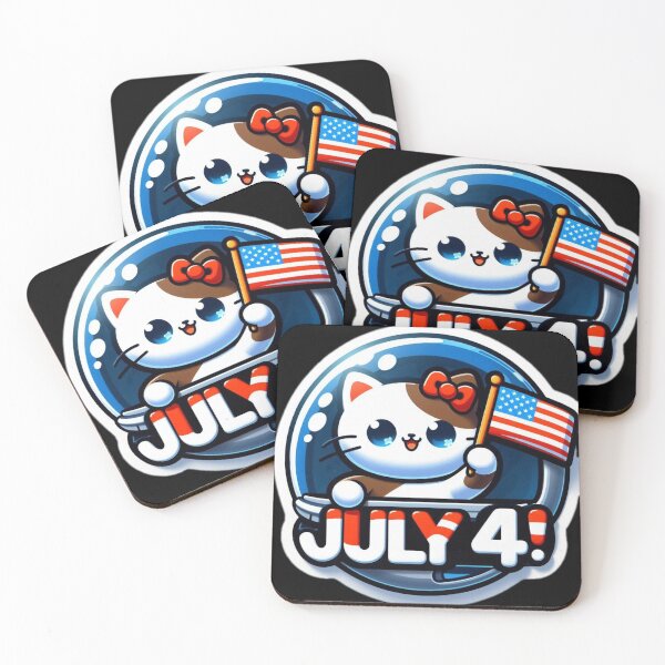 Item preview, Holiday Cat Stickers #8 Independence Day Designs designed and sold by Kinyah88.