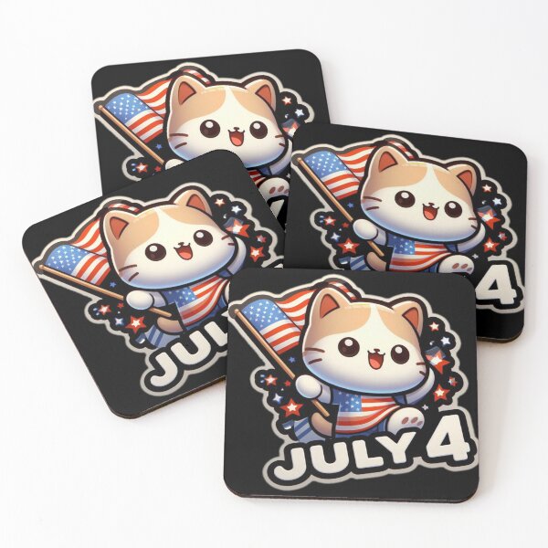 Item preview, Holiday Cat Stickers #9 Independence Day Designs designed and sold by Kinyah88.