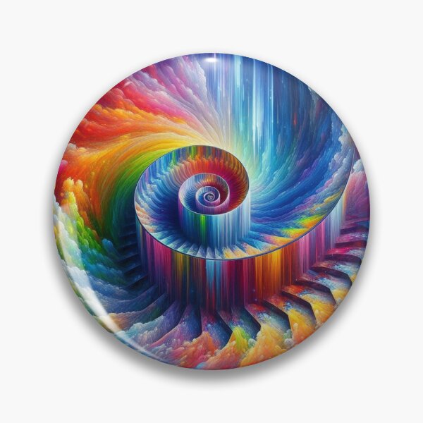 Item preview, Rainbow spiral illusion of stairs 3D art designed and sold by FrecklesStick.