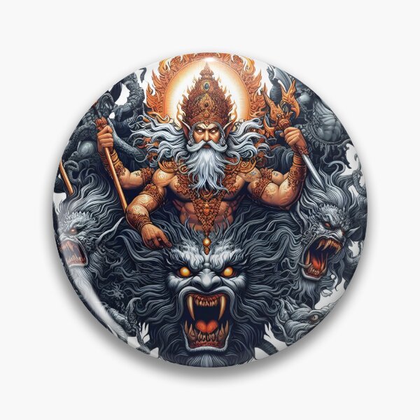 Item preview, The Multifaceted Deity Amidst Mythical Serpents designed and sold by Ronin1969.