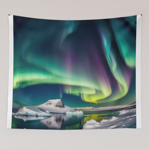 Item preview, Antarctica Aurora: Enchanting Lights Reflecting On Icy Serenity  designed and sold by EnchantedVista.