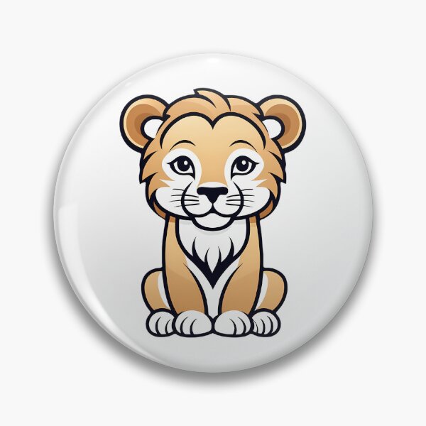 Item preview, Adorable Sitting Baby Lion Illustrated Pattern, Safari Animal Design designed and sold by StickerinoShop.