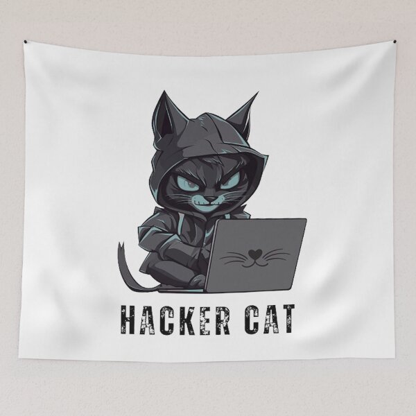 Item preview, Hacker Black Cat designed and sold by Vicky021.