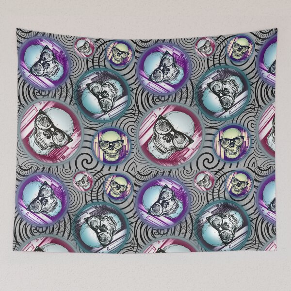 Item preview, scary but nerdy skulls lookin crazy too designed and sold by Oh-Marsha.