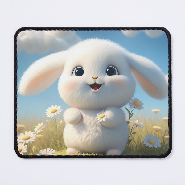 Item preview, Cute white bunny, spring meadow designed and sold by Mauswohn.