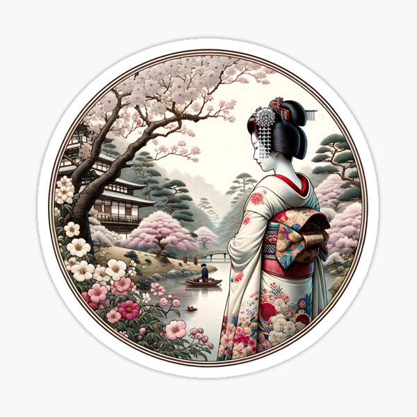 Item preview, Japanese Art Style, Manga, Anime, Geisha, Kimono, Cherry Blossom designed and sold by Pflugart.