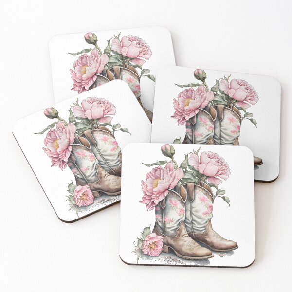 Artikelvorschau, Cowboyboots with pink peonies 1 entworfen und verkauft von SchokoGoth.