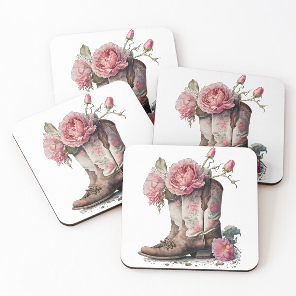 Artikelvorschau, Cowboyboots with pink peonies 5 entworfen und verkauft von SchokoGoth.