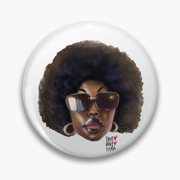Item preview, Afro woman head with glasses in summer  designed and sold by Innomutotshi-2.