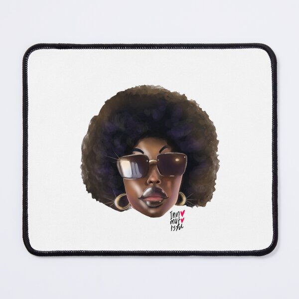 Item preview, Afro woman head with glasses in summer designed and sold by Innomutotshi-2.