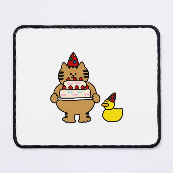 Item preview, a Cat and a Duck with a cake designed and sold by superbaechoo.