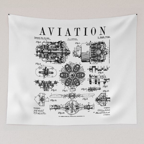 Artikelvorschau, Luftfahrt Pilot Flugzeug Motor Flugzeuge Vintage Patent entworfen und verkauft von GrandeDuc.