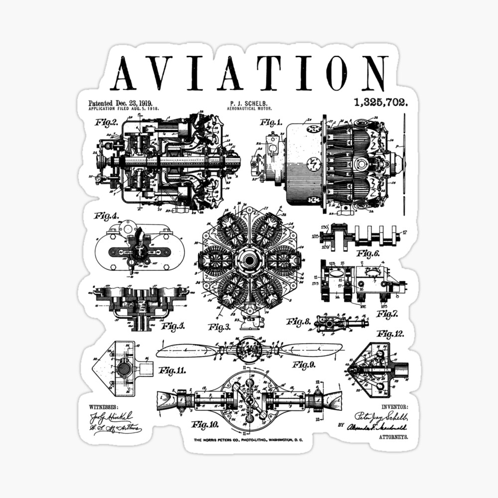 Aviation Pilot Airplane Engine Aircraft Vintage Patent iPhone Case