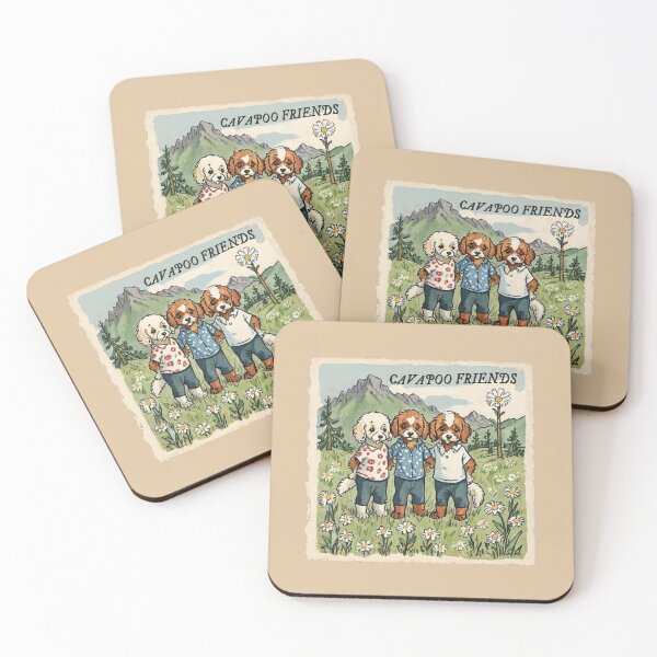 Item preview, Me and My Cavapoo Friends Always Together Cavapoo Puppies and Dogs designed and sold by FociCreate.