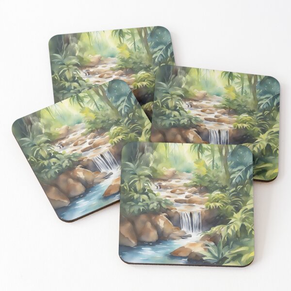 Item preview, Small Waterfall in Jungle designed and sold by CalmnessbyChoice.
