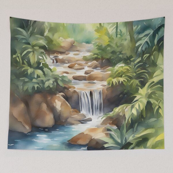 Item preview, Small Waterfall in Jungle designed and sold by CalmnessbyChoice.