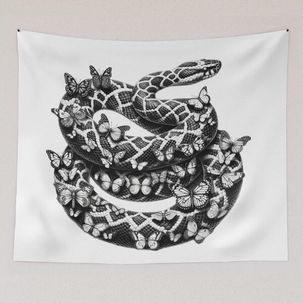 Item preview, Snake Design with Butterflies  designed and sold by DammyK89.