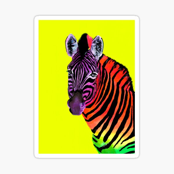 Technicolour Zebra by Rykie Sticker