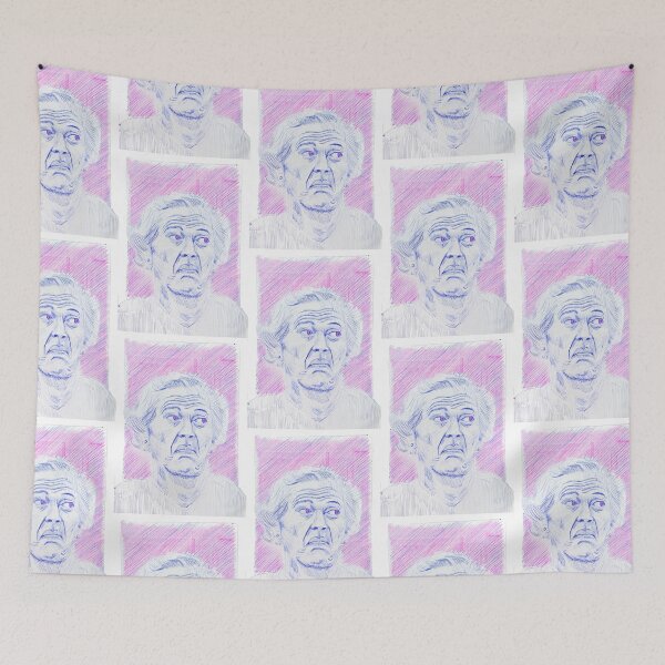 Item preview, Old woman portrait illustration designed and sold by Arthur Loeuil.