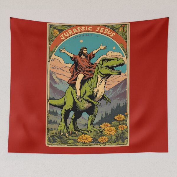 Item preview, Funniest Jesus Riding Dinosaur Tyrannosaurus Christ Pride in Jurassic Period designed and sold by FociCreate.