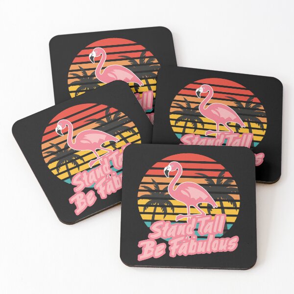 Item preview, Fabulous Flamingo Cartoon with Retro Sunset and Palm Trees Design designed and sold by BNCH44.