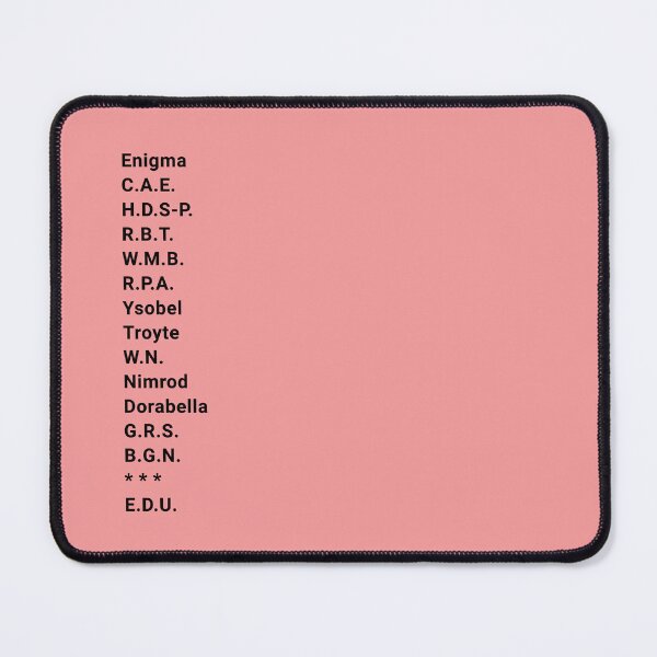 Item preview, Elgar's Enigma Variations (black text) designed and sold by Gregg Birrell.