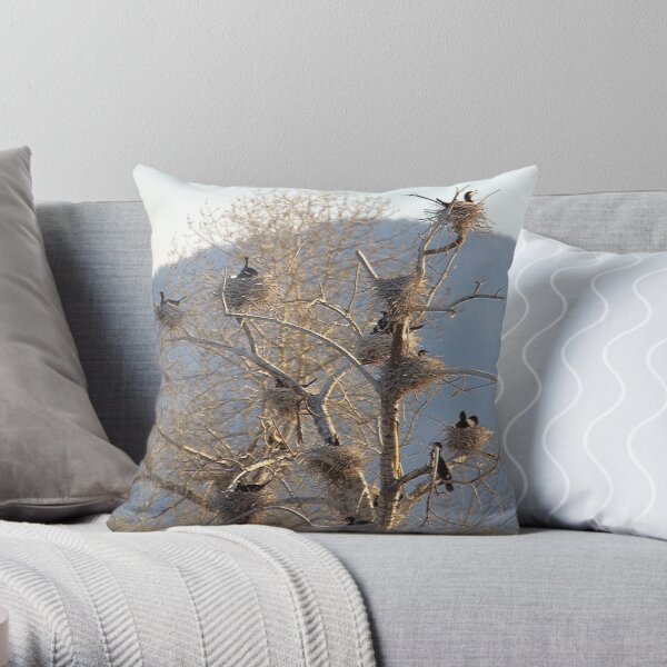 Cormorant Condos Throw Pillow