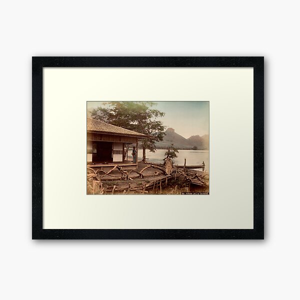 Haruna Lake tea house Framed Art Print