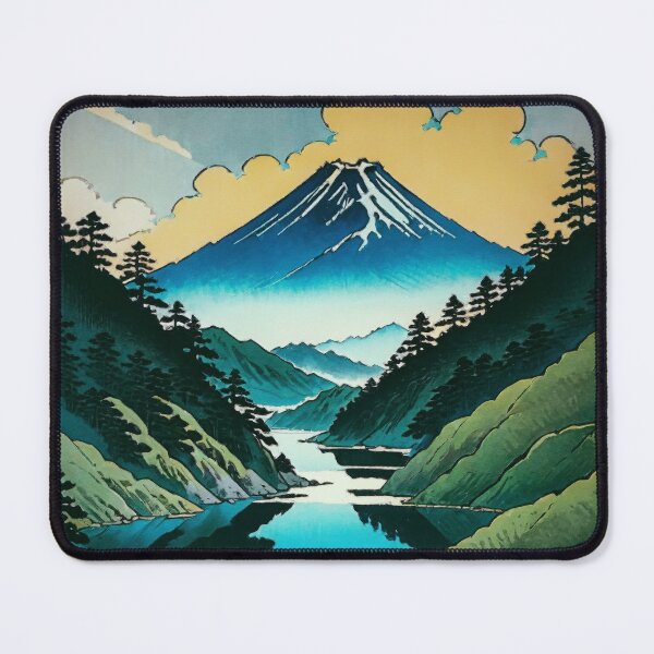 Item preview, Beholding Hanuyi Peak - A Contemporary Ukiyo-e Nature Landscape designed and sold by Kijiermono.