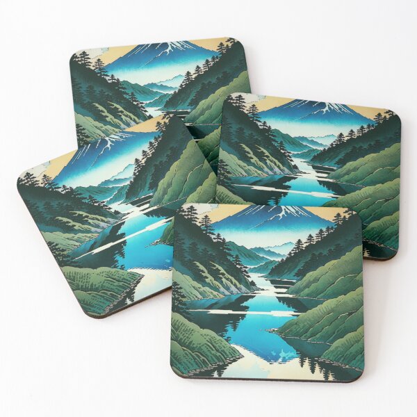 Item preview, Beholding Hanuyi Peak - A Contemporary Ukiyo-e Nature Landscape designed and sold by Kijiermono.